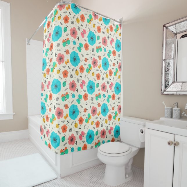 Colourful flowers bugs pattern (In Situ)