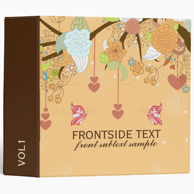 Colourful Flowers & Butterflies Binder (Front/Spine)