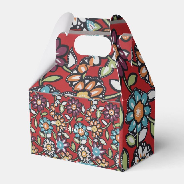 colourful flowers candy tin favor box (Front Side)