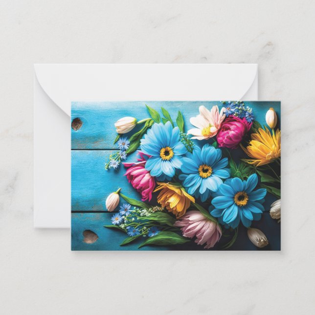 Colourful Flowers Card (Front)
