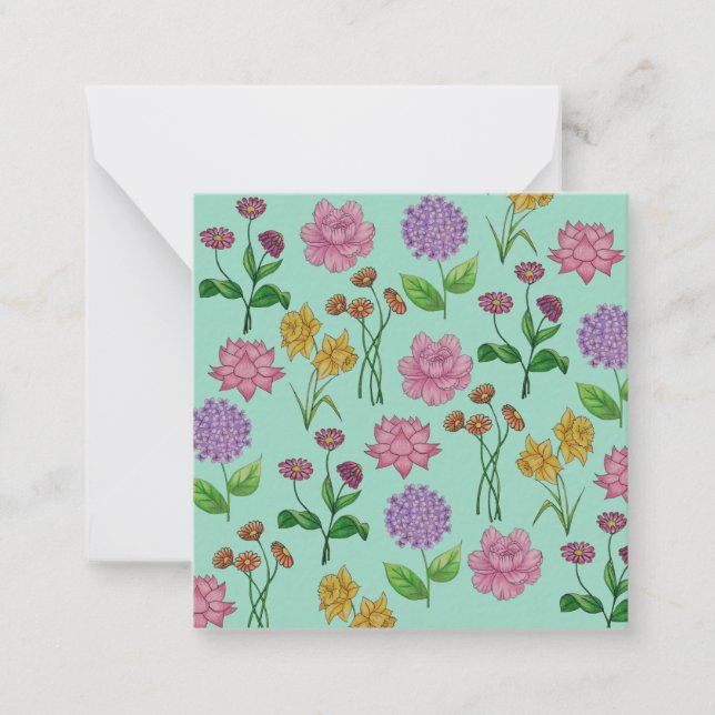 Colourful flowers card (Front)