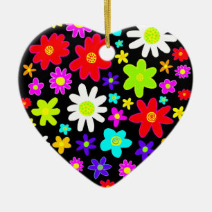 Colourful Flowers Ceramic Ornament