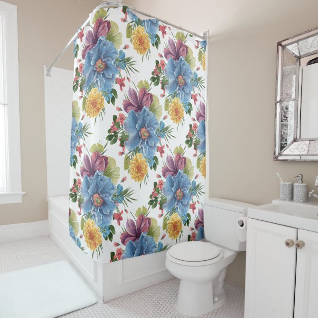 Colourful Flowers Collage Watercolors Illustration (In Situ)