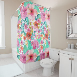 Colourful Flowers Collage Watercolors Pattern