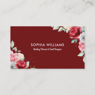Colourful flowers corner accents business card