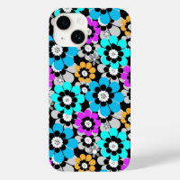 Colourful flowers daisies Blue Turquoise Purple