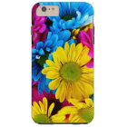 Colourful Flowers, Daisies - Blue Yellow Pink
