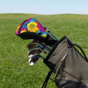 Colourful Flowers, Daisies, Boho, Your Name Golf Head Cover