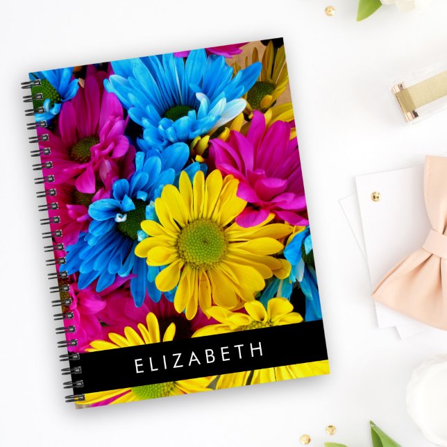 Colourful Flowers, Daisies, Boho, Your Name Planner (Creator Uploaded)