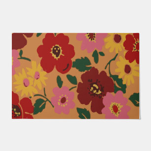 Colourful Flowers Doormat, Floral Welcome Doormat