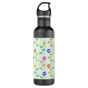 Colourful Flowers, Floral Pattern, Greenery, Boho 710 Ml Water Bottle