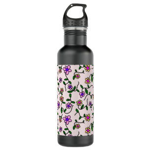 Colourful Flowers, Floral Pattern, Greenery, Boho 710 Ml Water Bottle
