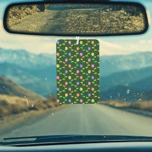 Colourful Flowers, Floral Pattern, Greenery, Boho Air Freshener