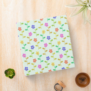 Colourful Flowers, Floral Pattern, Greenery, Boho Binder