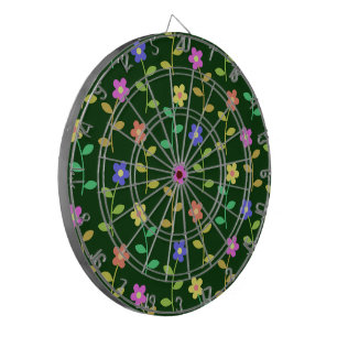 Colourful Flowers, Floral Pattern, Greenery, Boho Dartboard