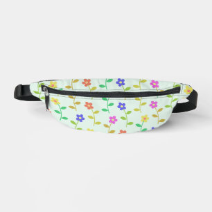 Colourful Flowers, Floral Pattern, Greenery, Boho Fanny Pack