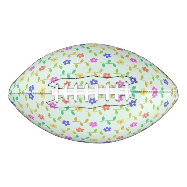 Colourful Flowers, Floral Pattern, Greenery, Boho Football (Front)