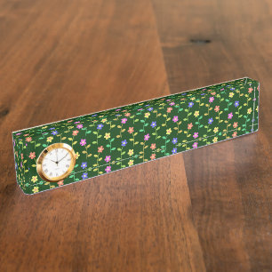 Colourful Flowers, Floral Pattern, Greenery, Boho Nameplate