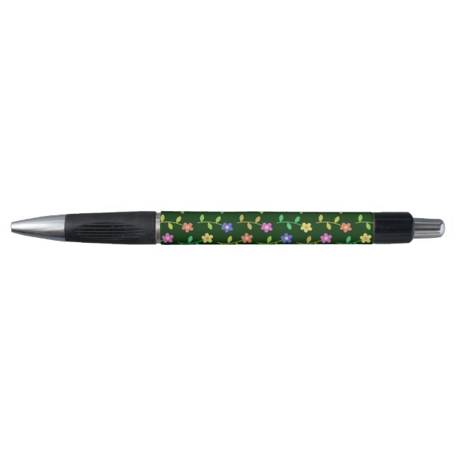 Colourful Flowers, Floral Pattern, Greenery, Boho Pen (Front)