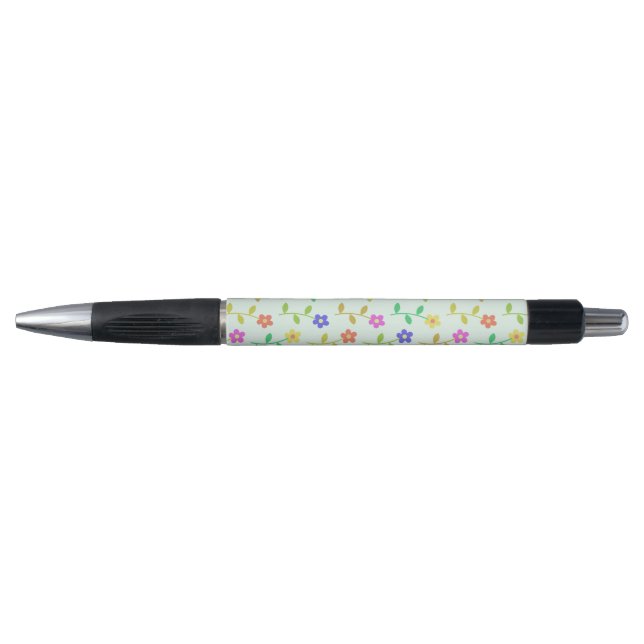 Colourful Flowers, Floral Pattern, Greenery, Boho Pen (Front)