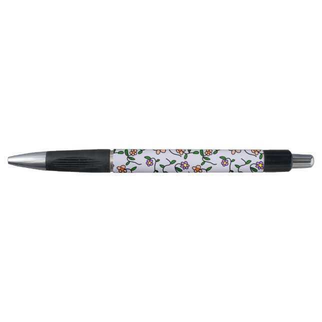 Colourful Flowers, Floral Pattern, Greenery, Boho Pen (Front)