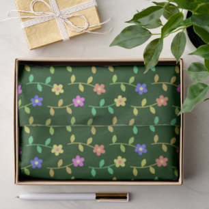 Colourful Flowers, Floral Pattern, Greenery, Boho Tissue Paper