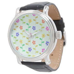 Colourful Flowers, Floral Pattern, Greenery, Boho Watch