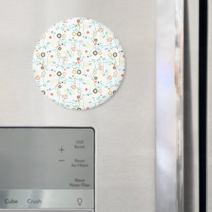 Colourful Flowers, Floral, Pattern Of Flowers Magnet