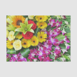 colourful+ flowers, garden+ gnome, tissue paper