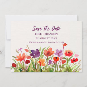 Colourful Flowers Garden watercolor baby shower Save The Date