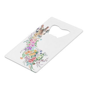 Colourful Flowers Giraffe Bottle Opener Credit Card Bottle Opener