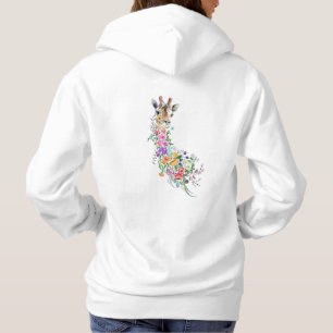 Colourful Flowers Giraffe Hoodie