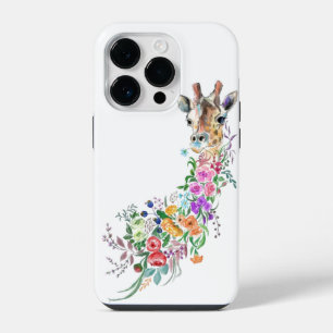 Colourful Flowers Giraffe iPhone Case Painting