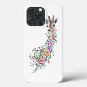 Colourful Flowers Giraffe iPhone Case Painting