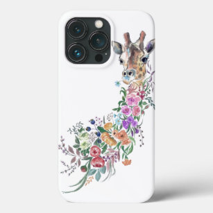 Colourful Flowers Giraffe iPhone Case Painting