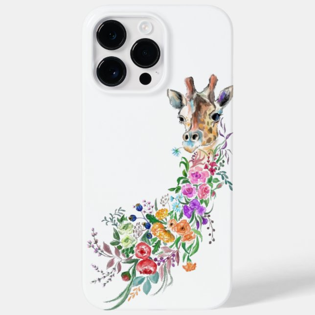 Colourful Flowers Giraffe Painting Spring Case-Mate iPhone Case (Back)