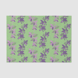 Colourful flowers green and purple tissue paper