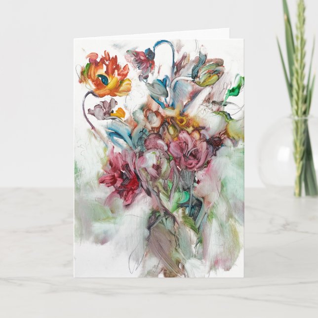 colourful flowers greeting card (Front)