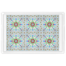 Colourful Flowers & Hearts Acrylic Tray
