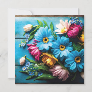 Colourful Flowers Holiday Card