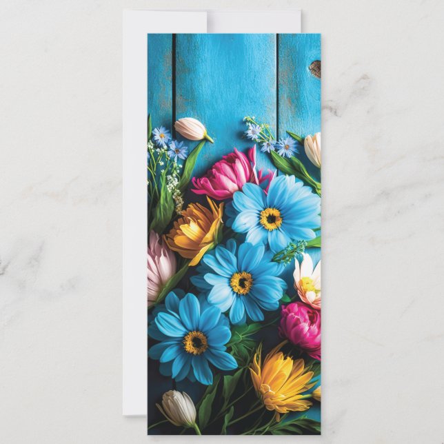 Colourful Flowers Holiday Card (Front)