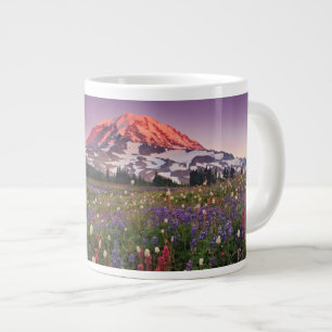 Colourful Flowers in Rainier National Park Large Coffee Mug
