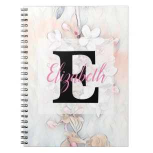 Colourful flowers in soft pastel colours watercolo notebook