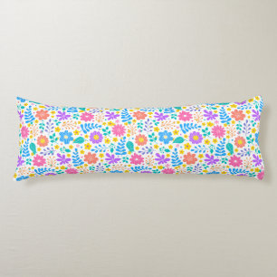 Colourful flowers in sparkling stars pattern body pillow