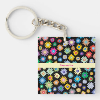 Colourful flowers   keychain