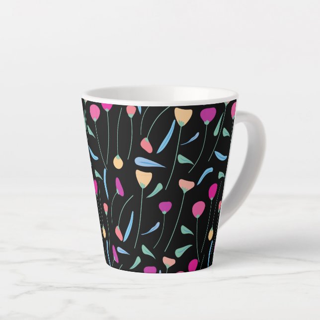 Colourful Flowers      Latte Mug (Right Angle)