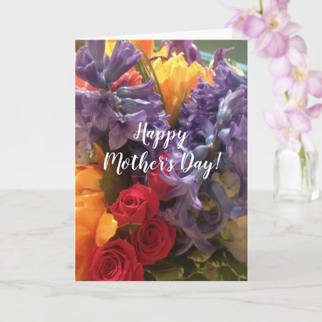 Colourful Flowers Mother's Day Card (Orchid)