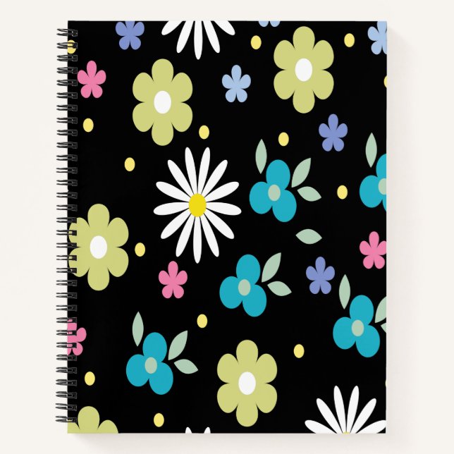 Colourful Flowers  Notebook (Front)