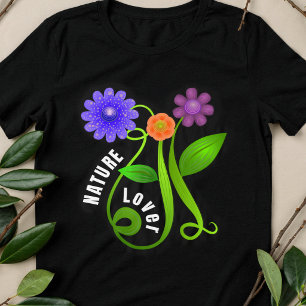 Colourful Flowers On Long Stems Hand Drawn Tri-Blend Shirt