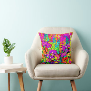 Colourful Flowers Painting. Buy Now Throw Pillow